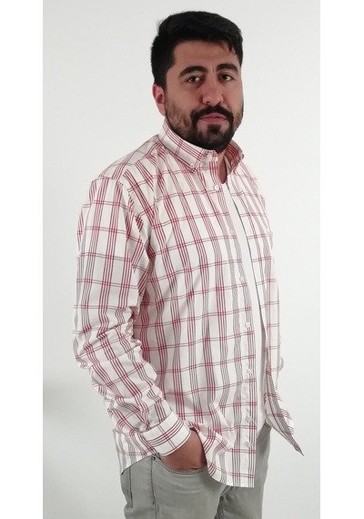 Tousus Regular Fit Ekose Erkek Gömlek Kls-4051-tss Kırmızı
