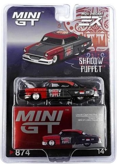 Mini Gt Lincoln Capri Hot Rod 1954 "shadow Puppet" Mını Gt X Mızu Diecast