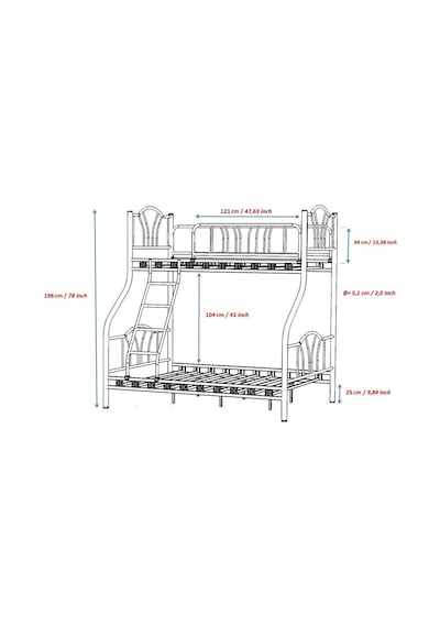 Argimo İmaj 3 Kişilik Ebeveyn 3'lü Beyaz Ranza 90x200 & 140x200