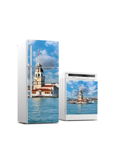 Buzdolabı Ve Bulaşık Makinası Beyaz Eşya Sticker Kaplama Kız Kule (508104563)