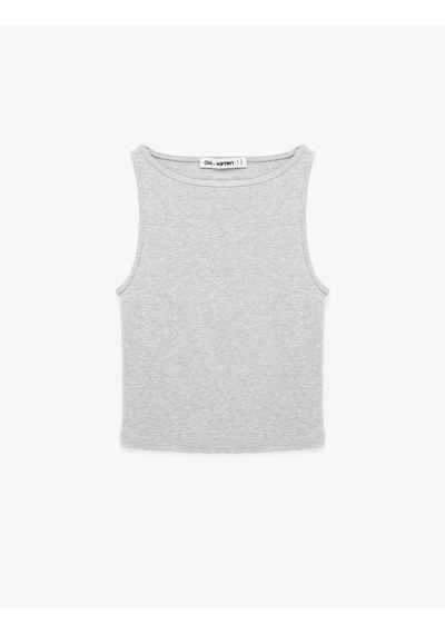Koton Slim Fit Kayık Yaka Modal Karışımlı Kolsuz Atlet Kar Melanj 6sal30076ık Gri Melanj
