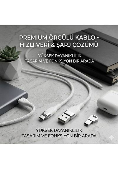 Lexroo 3.0a Type-c Hızlı Şarj Ve Data Kablosu Beyaz 1m Standart