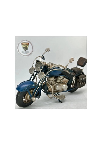 El Yapımı Lacivert &amp Siyah Sissy Barlı Chopper Metal Motosiklet Biblosu Retro Cruiser Figür