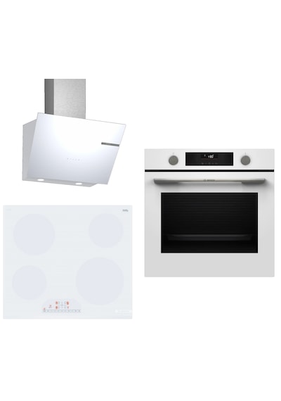 Bosch HUA736EV0T - PKE612FA2E - DWK66PJ20T Elektrikli Ocaklı Beyaz 3 Lü Ankastre Set 678