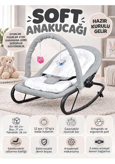 Soft Anakucağı - Hazır Kurulu Gelir- Sallanır - 4 Kademe - Anadizi Sabitlenebilir
