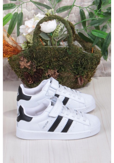 Fort Cool Star Rahat Esnek Sneaker Çocuk Spor Ayakkabı Beyaz-Sıyah