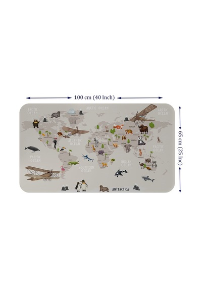 Eğitici Dünya Haritası Dünya Atlası Çocuk Ve Bebek Odası Duvar Sticker-60x105-3797 Çok Renkli