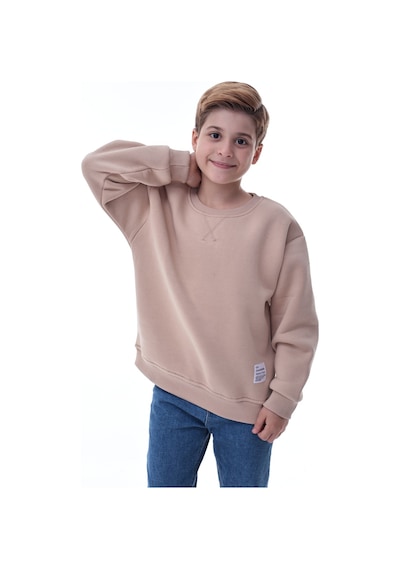 Erkek Çocuk Sweatshirt %100 Pamuk Rahat Kalıp 5-10 Yaş Bej