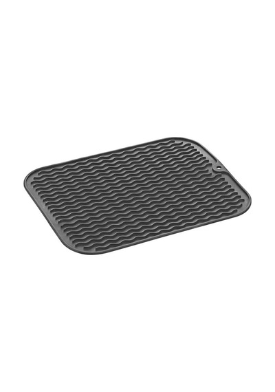 1 Adet Çok Amaçlı Bulaşıklık Tezgah Üstü Kurutmalık Durulama Matı 36x28 Cm M-143 Silikon Gri Diğer