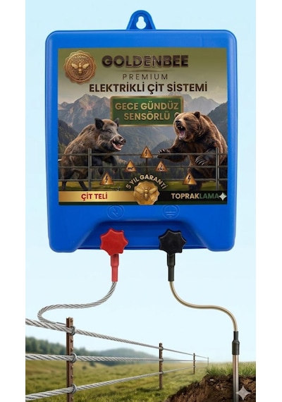 Goldenbee Eko Kit Elektrikli Çit Sistemi Domuz Ve Ayı Kovucu 1000mt Set-201