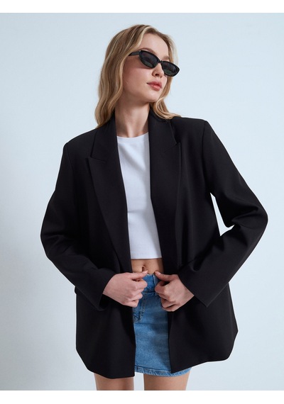 Dilvin 60801 Blazer Ceket-siyah