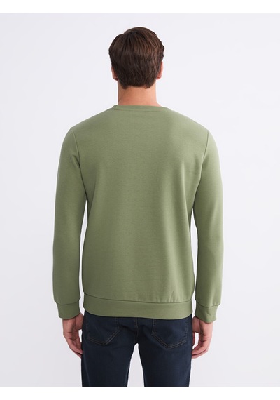 Lcwaıkıkı Basic Haki Bisiklet Yaka Erkek Kalın Sweatshirt
