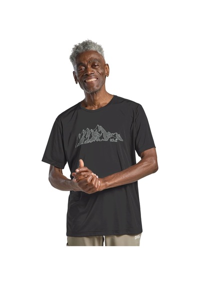 Jack Wolfskin Jack Wolfskın Peak Graphıc T M Erkek New Mountaın Phantom T-shırt A63269-t0480 Siyah