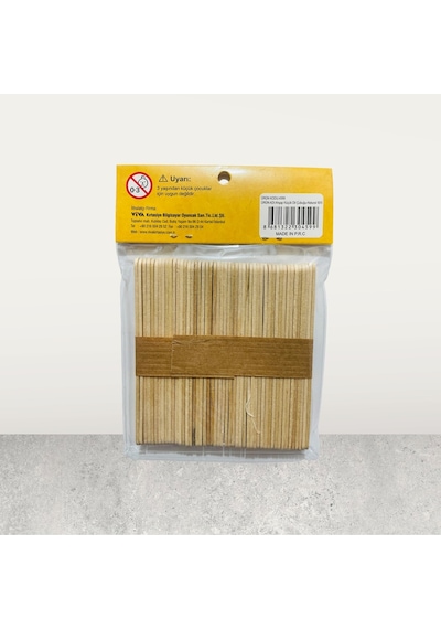 Ahşap Dil Çubuğu Natural Küçük 50li Kırmızı