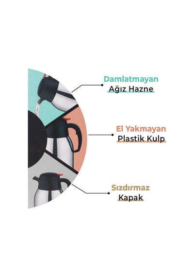Penguen 2 Litre Çelik Termos Png-1200p, Penguen Çay Termosu Sku: Smg8690010184306 Açık