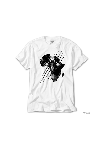 Black Panther Face Beyaz Tişört Beyaz