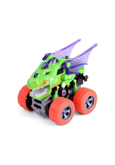 Ejderha Temalı Canavar Araba Seti - 360 Derece Takla Atan Atalet Motorlu Monster Truck Oyuncak Çok Renkli