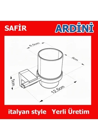Safir Diş Fırçalık Krom Çok Renkli