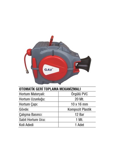 Gav Mh1020 Makaralı Hava Hortumu