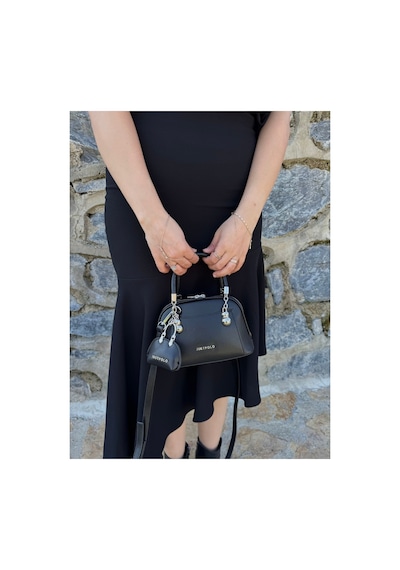 Just Polo Kadın Yeni Sezon Mini Cüzdan Aksesuarlı Askılı Şık El Ve Omuz Çantası Ebat : En 19 Boy 14 Cm Siyah 64833893