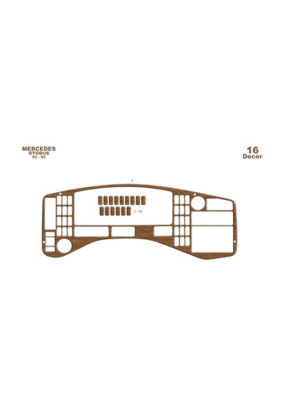 Mercedes 403 Torpido Kaplama 1993-1995 16 Parça Açık Meşe
