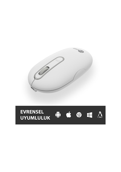 Lecoo WS207 Kablosuz 1600DPI 4 Tuşlu Sessiz Şarj Edilebilir Kompakt Optik Mouse