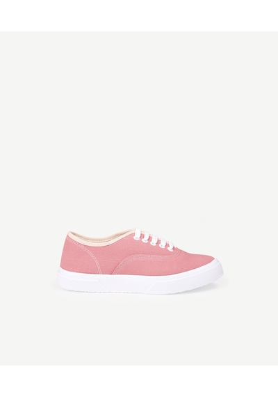 Yargıcı Düz Renk Kumaş Sneaker Pembe