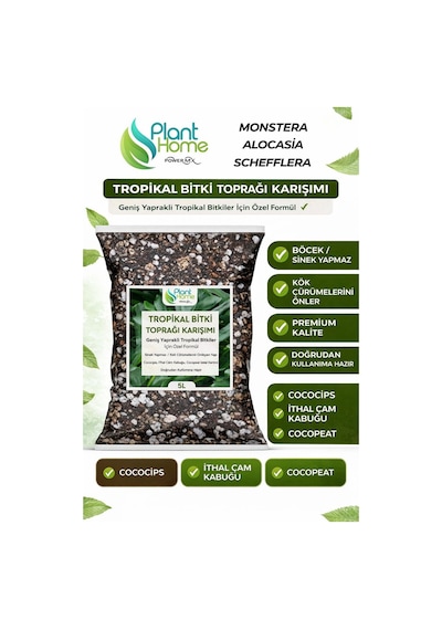 Tropikal Bitki Toprağı Karışımı Monstera Alocasia Schefflera İçin Sinek Yapmayan Formül 5 Litre Diğer