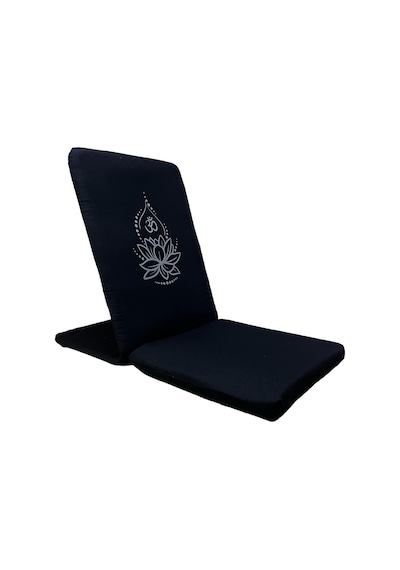 Yogaezo Lotus Çiçeği Baskılı Backjack Meditasyon Sandalyesi Siyah Syh10 Siyah