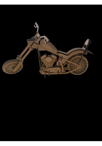 Ahşap Motosiklet Maketi Dekoratif El Yapımı 40 20 Cm