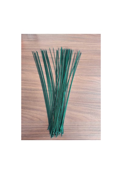 Yapay Çiçek Sapı 2mm 100 Adet Plastik Kaplı Tel Bitki Sabitleme Teli Yeşil - 839034651
