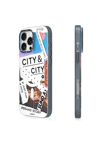 Apple Uyumlu iPhone 15 Pro Max Kılıf Magsafe Şarj Özellikli Youngkit A-city Serisi Kapak Beyaz Beyaz