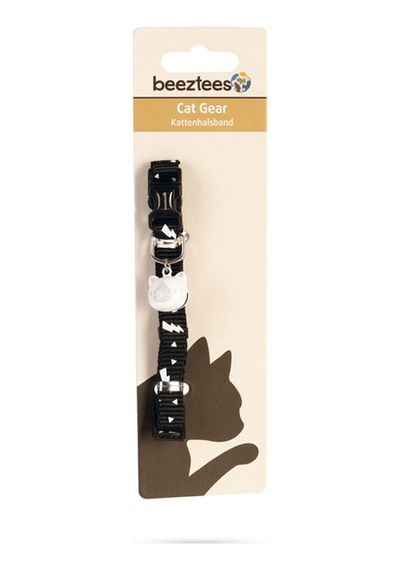 Hnrlıshp Beeztees Kedi Boyun Tasması, Zilli, Siyah, 20-30cm