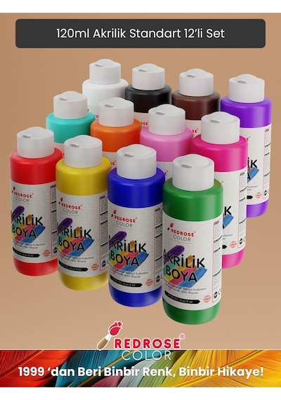 Red Rose Beyaz Akrilik Boya 2'li Set 2 x 120 ML