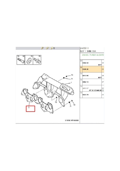 Egzoz Manifold Contası Partner Xud9 41203021-0348j0