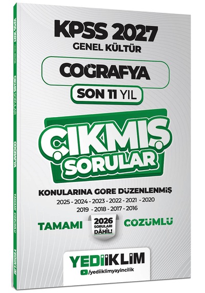 Yediiklim 2027 Kpss Genel Kültür Coğrafya Konularına Göre Tamamı Çözümlü Son 11 Yıl Çıkmış Sorular