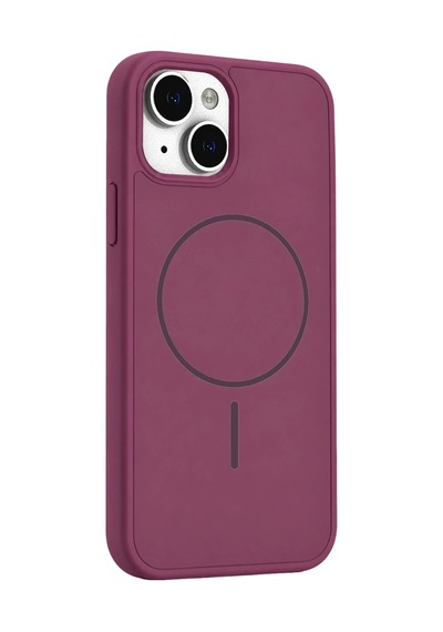 Apple iPhone Uyumlu 15 Azus Magsafe Kapak - Bordo