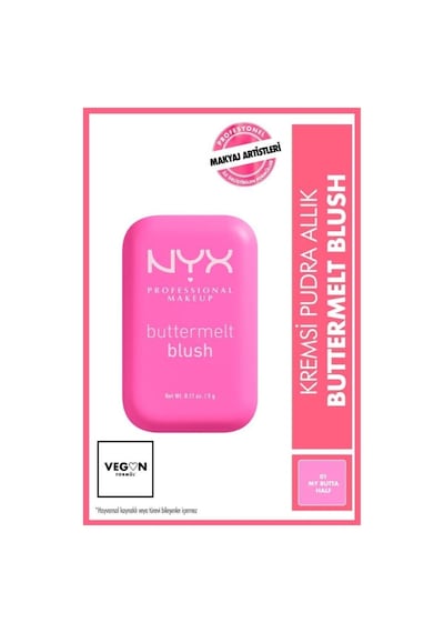Nyx Professional Makeup Buttermelt Blush Kremsi Pembe Pudra Allık - 01 My Butta Half