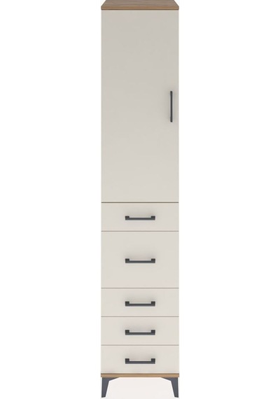 Hyperion Dolap 2 Raflı 5 Çekmeceli Tek Askılı 44x44x221 Çam-a... Çam