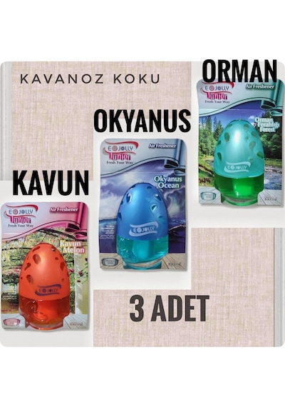 Araç Küre Kavanoz Kokusu 3 Adet