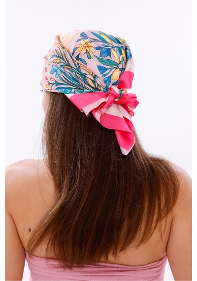 Tarzını Seç Tropikal Rüya Model Fular Bandana Şal Estascarf 70x70 Cm