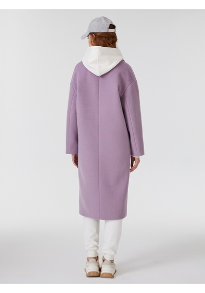 Oversize Kadın Kaban Lila