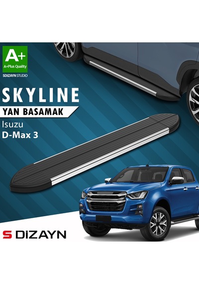 S-dizayn Isuzu D-max 3 Skyline Krom Yan Basamak 203 Cm 2019 Üzeri A+ Kalite