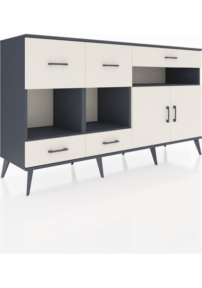 Hyperion Konsol 4 Raflı 5 Çekmeceli 2 Kapaklı 176x44x99 Antrasit-aytaşı Antrasıt/aytası - Antrasıt Hyperion Konsol 4 Raflı 5 Çekmeceli 2 Kapaklı 176x44x99 Antrasit-aytaşı Antrasıt/aytası - Antrasıt