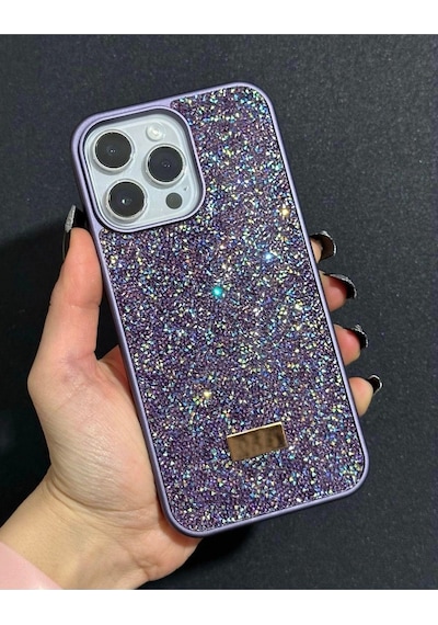 Apple Uyumlu iPhone 14 Pro Max Sw İnce Taşlı Elmas Işıltılı Telefon Kılıfı