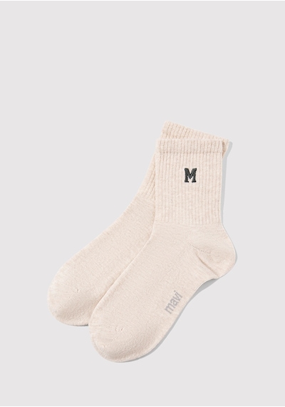 Mavi - M Nakışlı Bej Soket Çorap 1913541-35111 Bej