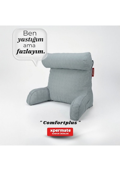 Xpermate TV Yastığı Kollu Okuma Yastığı Sırt Destek Yastığı Yatakta Oturma Kitap Okuma Yastığı Antrasit