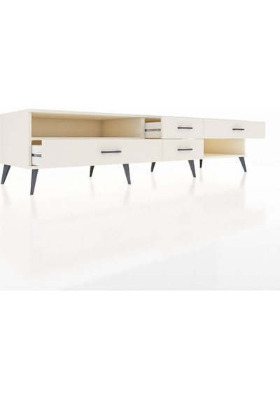 Kronos Tv Ünitesi Tek Raflı 4 Çekmeceli 220x59x51 Aytaşı-aytaşı Aytası/aytası - Aytası