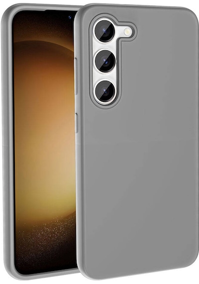 Samsung Galaxy Uyumlu S23 Kılıf M-safe Şarj Özellikli Sıvı Teknolojili Silinebilir Sert Zore Kivi Kapak Koyu Gri