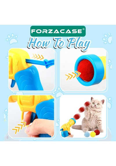 Forzacase Toplu Peluş Top Atan İnteraktif Kedi Oyuncağı 30'lu